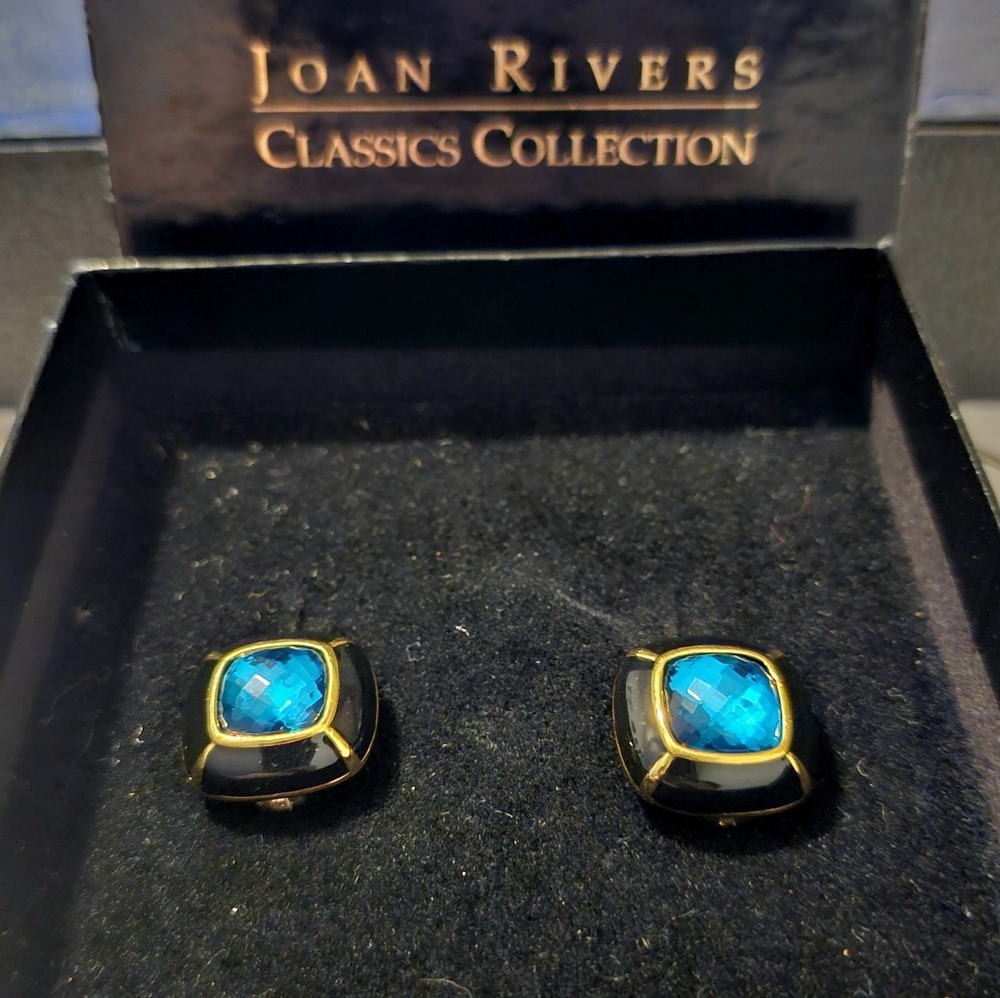 Vtg Joan Rivers Classics Collection "On Trend" Interchangeable Clip On Earrings - Picture 1 of 6